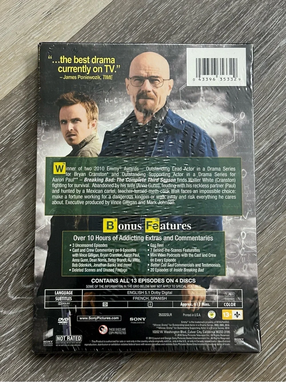 Breaking Bad Complete Third Season 3 DVD 2010 New Sealed AMC Bryan Cranston